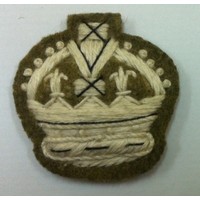 UK Cloth Embroidered Padded Rank Crowns on Khaki Wool 